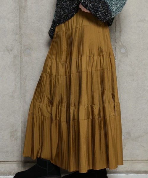 ROSE BUD（ローズバッド）の「【WEB・一部店舗限定】プリーツティアードスカート（スカート・レディース・ブラック/カーキ/ベージュ・FREE）」の18枚目の写真