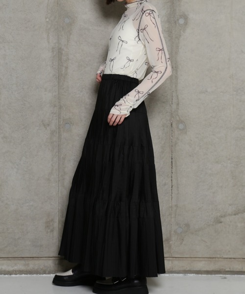 ROSE BUD（ローズバッド）の「【WEB・一部店舗限定】プリーツティアードスカート（スカート・レディース・ブラック/カーキ/ベージュ・FREE）」の10枚目の写真