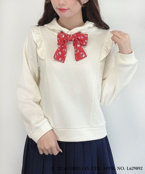 F i.n.t(フィント)の「スカーフ付きスウェットパーカー/ハローキティ/fint フィント(パーカー・レディース・アイボリー・FREE)」の1枚目の写真