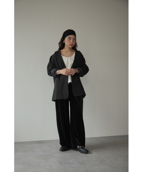 DRWCYS（ドロシーズ）の「ベロア2wayパンツ（スウェットパンツ・レディース・ブラック/オフホワイト・FREE）」の12枚目の写真