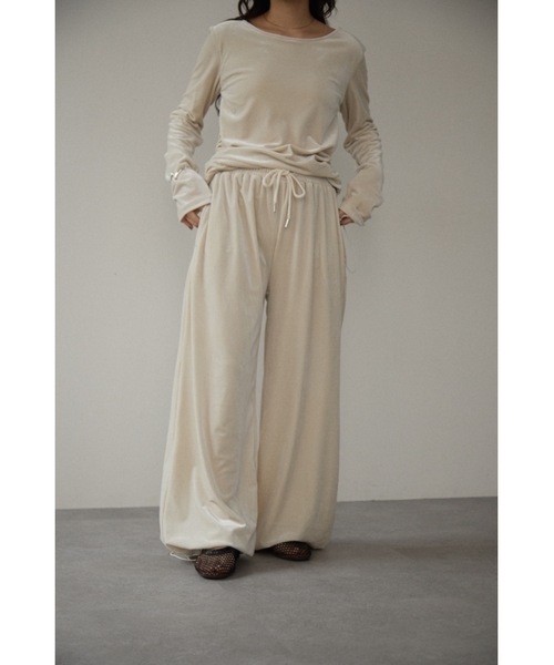 DRWCYS（ドロシーズ）の「ベロア2wayパンツ（スウェットパンツ・レディース・ブラック/オフホワイト・FREE）」の21枚目の写真