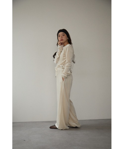 DRWCYS（ドロシーズ）の「ベロア2wayパンツ（スウェットパンツ・レディース・ブラック/オフホワイト・FREE）」の22枚目の写真