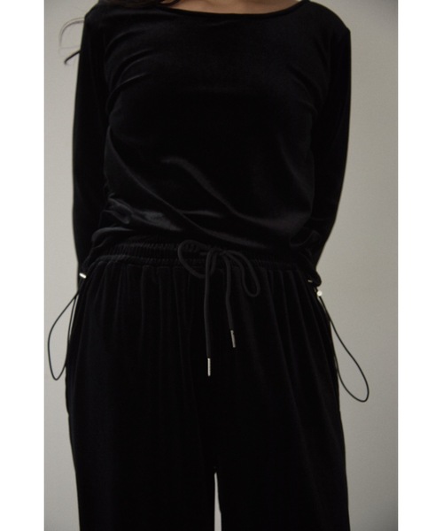 DRWCYS（ドロシーズ）の「ベロア2wayパンツ（スウェットパンツ・レディース・ブラック/オフホワイト・FREE）」の3枚目の写真