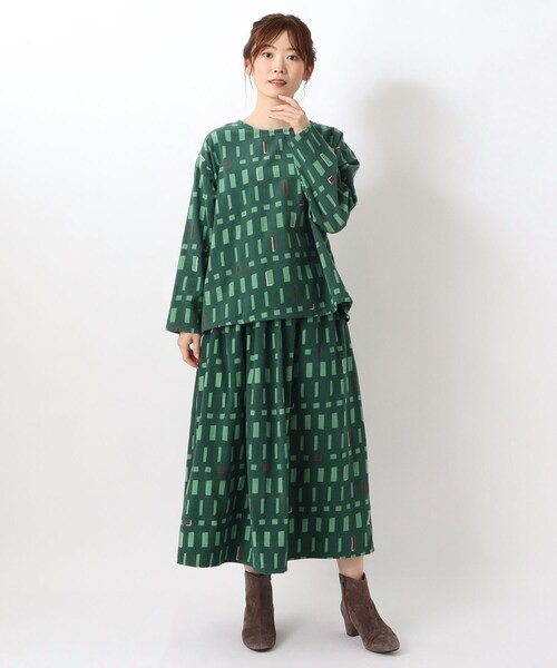 one'sterrace(ワンズテラス)の「シカクキカガク スカート(スカート・レディース・グリーン系その他6/ダークブラウン系8・00)」の8枚目の写真