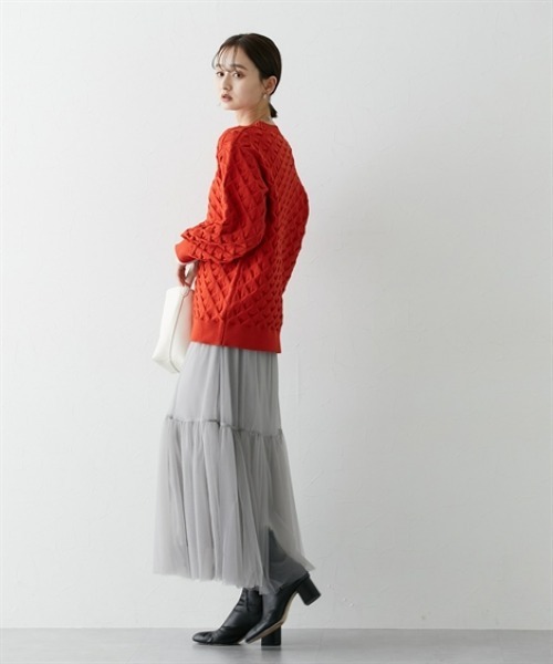 nissen（ニッセン）の「ボリュームチュールギャザースカート（スカート・レディース・グレー/ブラック・L/M/S/LL）」の9枚目の写真