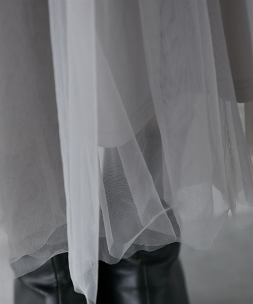 nissen（ニッセン）の「ボリュームチュールギャザースカート（スカート・レディース・グレー/ブラック・L/M/S/LL）」の19枚目の写真