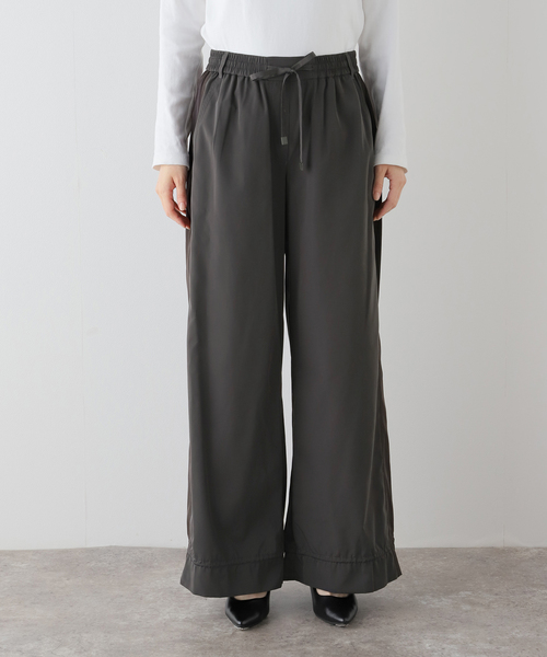 LOW CLASSIC（ロウ　クラシック）の「【LOW CLASSIC/ロウ・クラシック】 CONTRAST BANDING PANTS LW243PT06（その他パンツ・レディース・チャコールグレー/ブラウン・SMALL）」の22枚目の写真