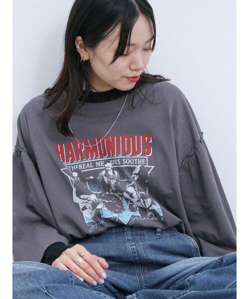 Samansa Mos2 blue（サマンサモスモスブルー）の「フレア袖プルオーバー（Tシャツ/カットソー・レディース・チャコールグレー/ブルー/シルバーグレー・F）」の5枚目の写真