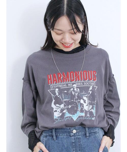 Samansa Mos2 blue（サマンサモスモスブルー）の「フレア袖プルオーバー（Tシャツ/カットソー・レディース・チャコールグレー/ブルー/シルバーグレー・F）」の7枚目の写真