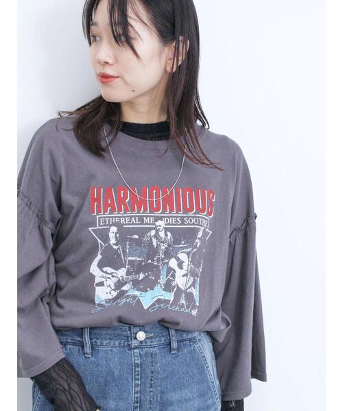 Samansa Mos2 blue（サマンサモスモスブルー）の「フレア袖プルオーバー（Tシャツ/カットソー・レディース・チャコールグレー/ブルー/シルバーグレー・F）」の8枚目の写真