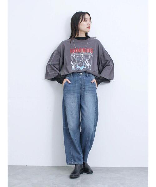 Samansa Mos2 blue（サマンサモスモスブルー）の「フレア袖プルオーバー（Tシャツ/カットソー・レディース・チャコールグレー/ブルー/シルバーグレー・F）」の9枚目の写真