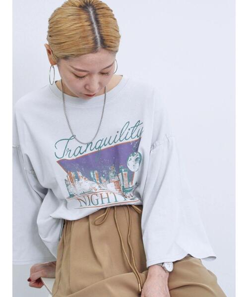 Samansa Mos2 blue（サマンサモスモスブルー）の「フレア袖プルオーバー（Tシャツ/カットソー・レディース・チャコールグレー/ブルー/シルバーグレー・F）」の20枚目の写真