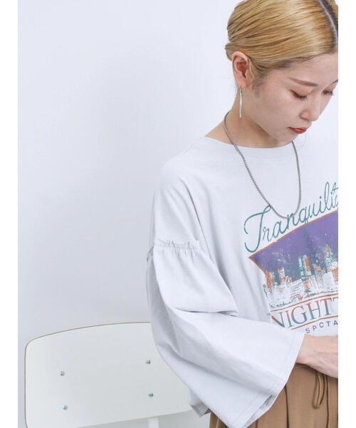 Samansa Mos2 blue（サマンサモスモスブルー）の「フレア袖プルオーバー（Tシャツ/カットソー・レディース・チャコールグレー/ブルー/シルバーグレー・F）」の21枚目の写真