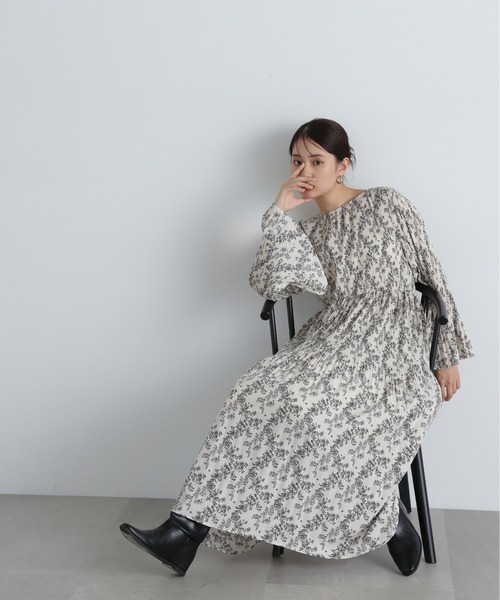 【セール】◆デシンプリントワンピース《S Size Line》（ワンピース）｜N.（N. Natural Beauty Basic）（エヌエヌナチュラルビューティーベーシック）