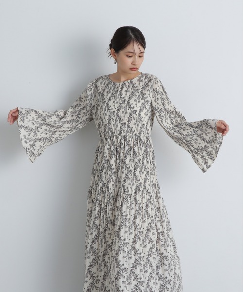 N.（N. Natural Beauty Basic）（エヌエヌナチュラルビューティーベーシック）の「◆デシンプリントワンピース（ワンピース・レディース・オフホワイト/ブラック・SMALL/MEDIUM）」の4枚目の写真