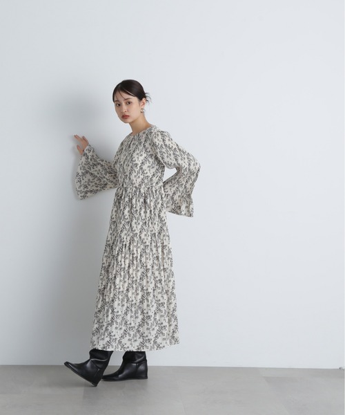 N.（N. Natural Beauty Basic）（エヌエヌナチュラルビューティーベーシック）の「◆デシンプリントワンピース（ワンピース・レディース・オフホワイト/ブラック・SMALL/MEDIUM）」の6枚目の写真