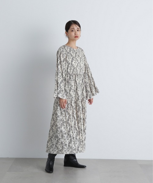 N.（N. Natural Beauty Basic）（エヌエヌナチュラルビューティーベーシック）の「◆デシンプリントワンピース（ワンピース・レディース・オフホワイト/ブラック・SMALL/MEDIUM）」の7枚目の写真