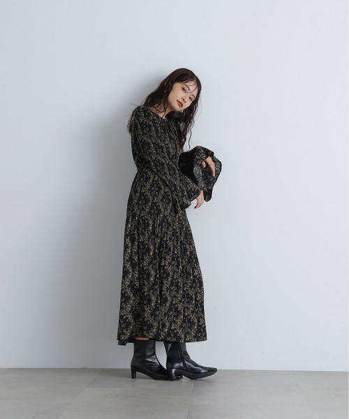 N.（N. Natural Beauty Basic）（エヌエヌナチュラルビューティーベーシック）の「◆デシンプリントワンピース（ワンピース・レディース・オフホワイト/ブラック・SMALL/MEDIUM）」の13枚目の写真