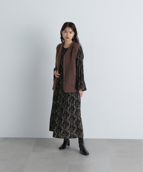 N.（N. Natural Beauty Basic）（エヌエヌナチュラルビューティーベーシック）の「◆デシンプリントワンピース（ワンピース・レディース・オフホワイト/ブラック・SMALL/MEDIUM）」の16枚目の写真