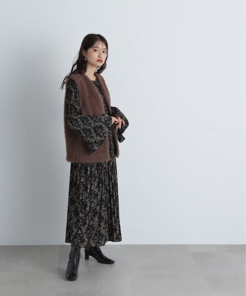 N.（N. Natural Beauty Basic）（エヌエヌナチュラルビューティーベーシック）の「◆デシンプリントワンピース（ワンピース・レディース・オフホワイト/ブラック・SMALL/MEDIUM）」の18枚目の写真