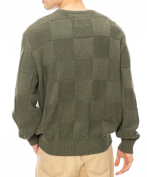 RVCA(ルーカ)の「RVCA メンズ HI GRADE BORO CREW S セーター/ルーカブロックチェックニット(ニット/セーター・メンズ・オリーブ・LARGE/X-LARGE/SMALL/MEDIUM)」の3枚目の写真
