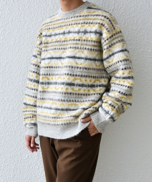 セール】SHIPS any :〈手洗い可能〉フェアアイル シャギー クルー