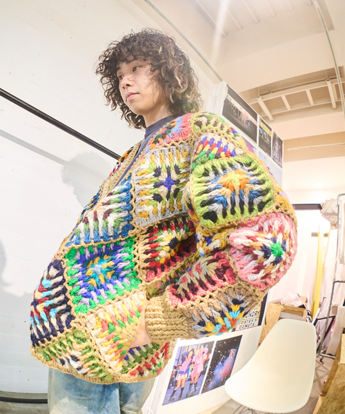 macmahon knitting mills かぎ針編み ニット カーディガン MacMahon Knitting Mills 】 +【Niche.】 Crochet Cardigan