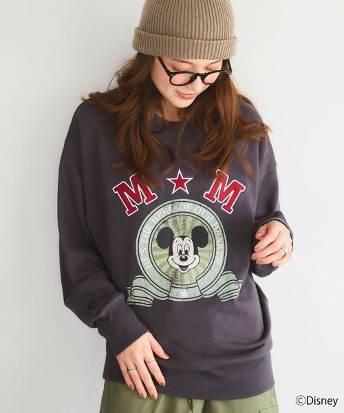 DISNEY ディズニー 刺繍 スウェット トレーナー XL グレー赤 1659 ディズニー ピグレット 刺繍 ロゴ スウェット トレーナー