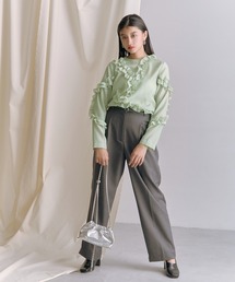 N.（N. Natural Beauty Basic） | ◆センタープレスベルト付ワイドパンツ(スラックス)