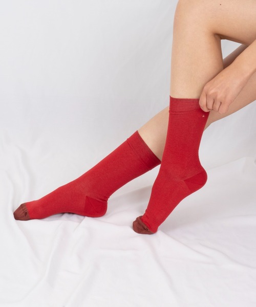 Bonne maison（ボンメゾン）の「【Bonne Maison(ボンヌメゾン)】フランス製 ソックス　靴下　カラフル（ソックス/靴下・レディース・レッド/グリーン/オレンジ/グレー/チャコールグレー/ブルー・36/38）」の5枚目の写真