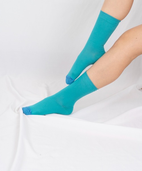 Bonne maison（ボンメゾン）の「【Bonne Maison(ボンヌメゾン)】フランス製 ソックス　靴下　カラフル（ソックス/靴下・レディース・レッド/グリーン/オレンジ/グレー/チャコールグレー/ブルー・36/38）」の4枚目の写真