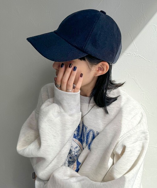 fredy emue（フレディエミュ）の「メルトンキャップ（キャップ・レディース・グレー/ベージュ/ネイビー・FREE）」の5枚目の写真