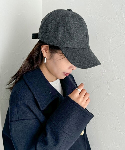 fredy emue（フレディエミュ）の「メルトンキャップ（キャップ・レディース・グレー/ベージュ/ネイビー・FREE）」の11枚目の写真