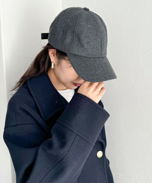 fredy emue（フレディエミュ）の「メルトンキャップ（キャップ・レディース・グレー/ベージュ/ネイビー・FREE）」の12枚目の写真