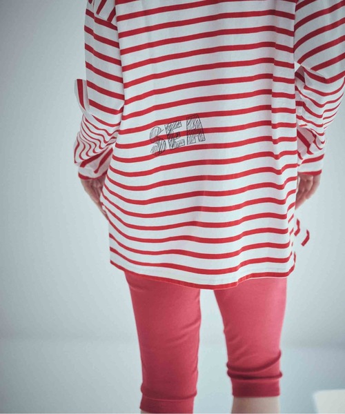 SEA(シー)の「SEA グラフィティ バスクシャツ(Tシャツ/カットソー・レディース・ブルー/ブラック/レッド・ONE SIZE)」の15枚目の写真