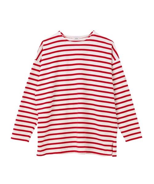 SEA(シー)の「SEA グラフィティ バスクシャツ(Tシャツ/カットソー・レディース・ブルー/ブラック/レッド・ONE SIZE)」の21枚目の写真