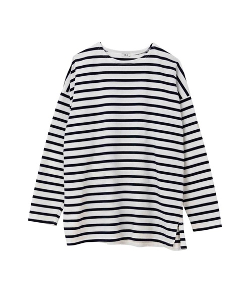 SEA(シー)の「SEA グラフィティ バスクシャツ(Tシャツ/カットソー・レディース・ブルー/ブラック/レッド・ONE SIZE)」の4枚目の写真