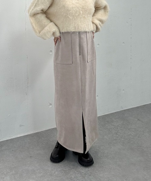 【セール】F ZIP スウェードタイトスカート（スカート）｜archives（アルシーヴ）