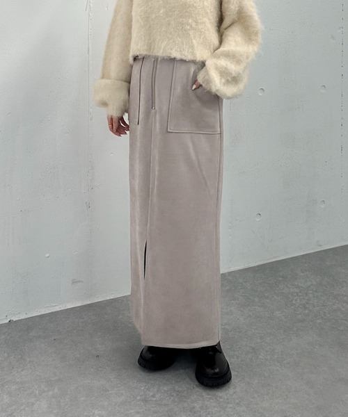 archives（アルシーヴ）の「F ZIP スウェードタイトスカート（スカート・レディース・アイボリー/ブルーグレー/グレイッシュベージュ・MEDIUM）」の18枚目の写真