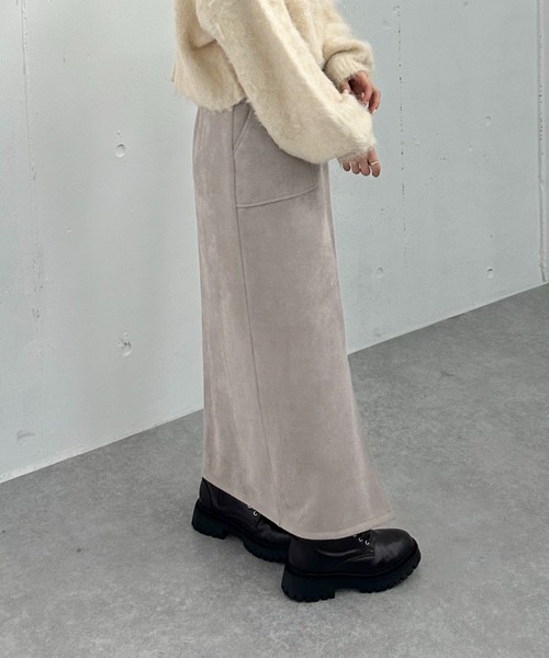 archives（アルシーヴ）の「F ZIP スウェードタイトスカート（スカート・レディース・アイボリー/ブルーグレー/グレイッシュベージュ・MEDIUM）」の21枚目の写真