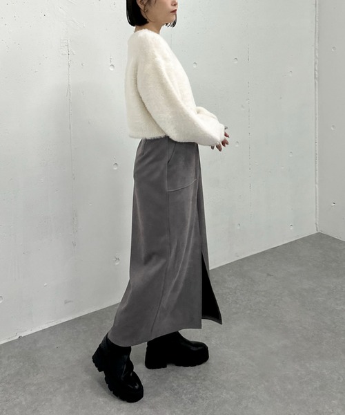 archives（アルシーヴ）の「F ZIP スウェードタイトスカート（スカート・レディース・アイボリー/ブルーグレー/グレイッシュベージュ・MEDIUM）」の11枚目の写真