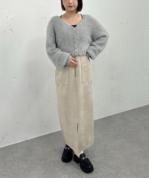 archives（アルシーヴ）の「F ZIP スウェードタイトスカート（スカート・レディース・アイボリー/ブルーグレー/グレイッシュベージュ・MEDIUM）」の15枚目の写真