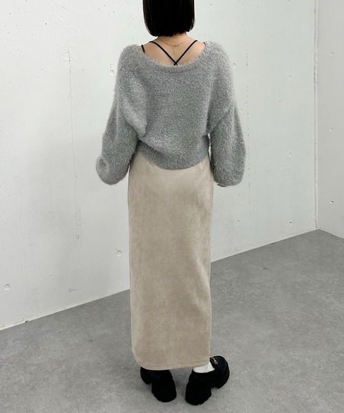 archives（アルシーヴ）の「F ZIP スウェードタイトスカート（スカート・レディース・アイボリー/ブルーグレー/グレイッシュベージュ・MEDIUM）」の17枚目の写真
