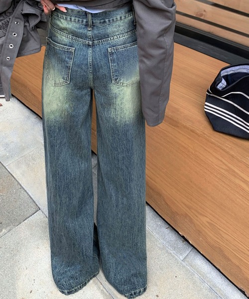 LOWO(ロワ)の「ヴィンテージライクワイドデニムパンツ(デニムパンツ・レディース・インディゴブルー/ブルー・S/M/L)」の7枚目の写真