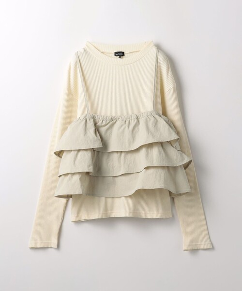 green label relaxing（グリーンレーベルリラクシング）の「TJ フリルキャミ+テレコ プルオーバーセット / キッズ  140cm-160cm（Tシャツ/カットソー・キッズ・ブラック/オフホワイト・140cm/160cm/150cm）」の2枚目の写真