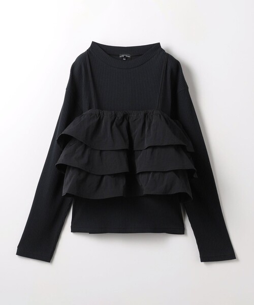 green label relaxing（グリーンレーベルリラクシング）の「TJ フリルキャミ+テレコ プルオーバーセット / キッズ  140cm-160cm（Tシャツ/カットソー・キッズ・ブラック/オフホワイト・140cm/160cm/150cm）」の12枚目の写真