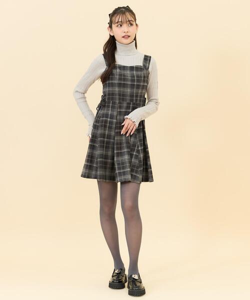 REDYAZEL（レディアゼル）の「【セットアップ可能】チェックサイドダブルリボンワンピース（ワンピース・レディース・グレー/キャメル/ネイビー・SMALL/MEDIUM）」の7枚目の写真