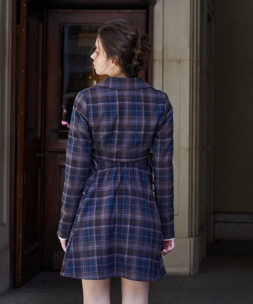 REDYAZEL（レディアゼル）の「【セットアップ可能】チェックサイドダブルリボンワンピース（ワンピース・レディース・グレー/キャメル/ネイビー・SMALL/MEDIUM）」の17枚目の写真