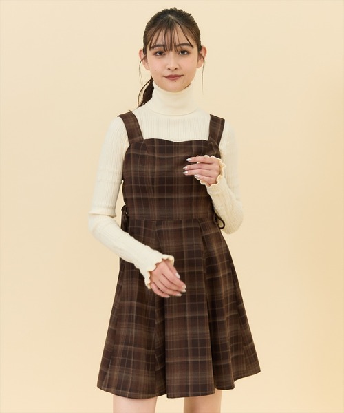 REDYAZEL（レディアゼル）の「【セットアップ可能】チェックサイドダブルリボンワンピース（ワンピース・レディース・グレー/キャメル/ネイビー・SMALL/MEDIUM）」の19枚目の写真