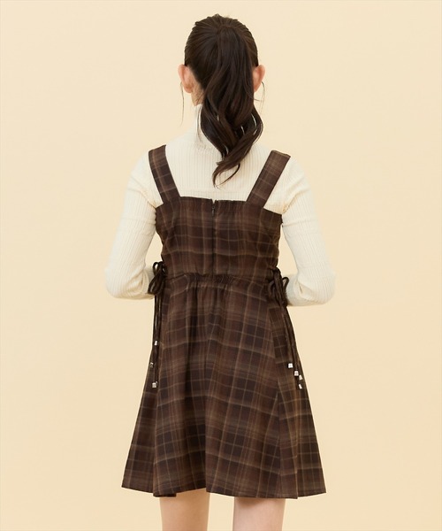 REDYAZEL（レディアゼル）の「【セットアップ可能】チェックサイドダブルリボンワンピース（ワンピース・レディース・グレー/キャメル/ネイビー・SMALL/MEDIUM）」の21枚目の写真
